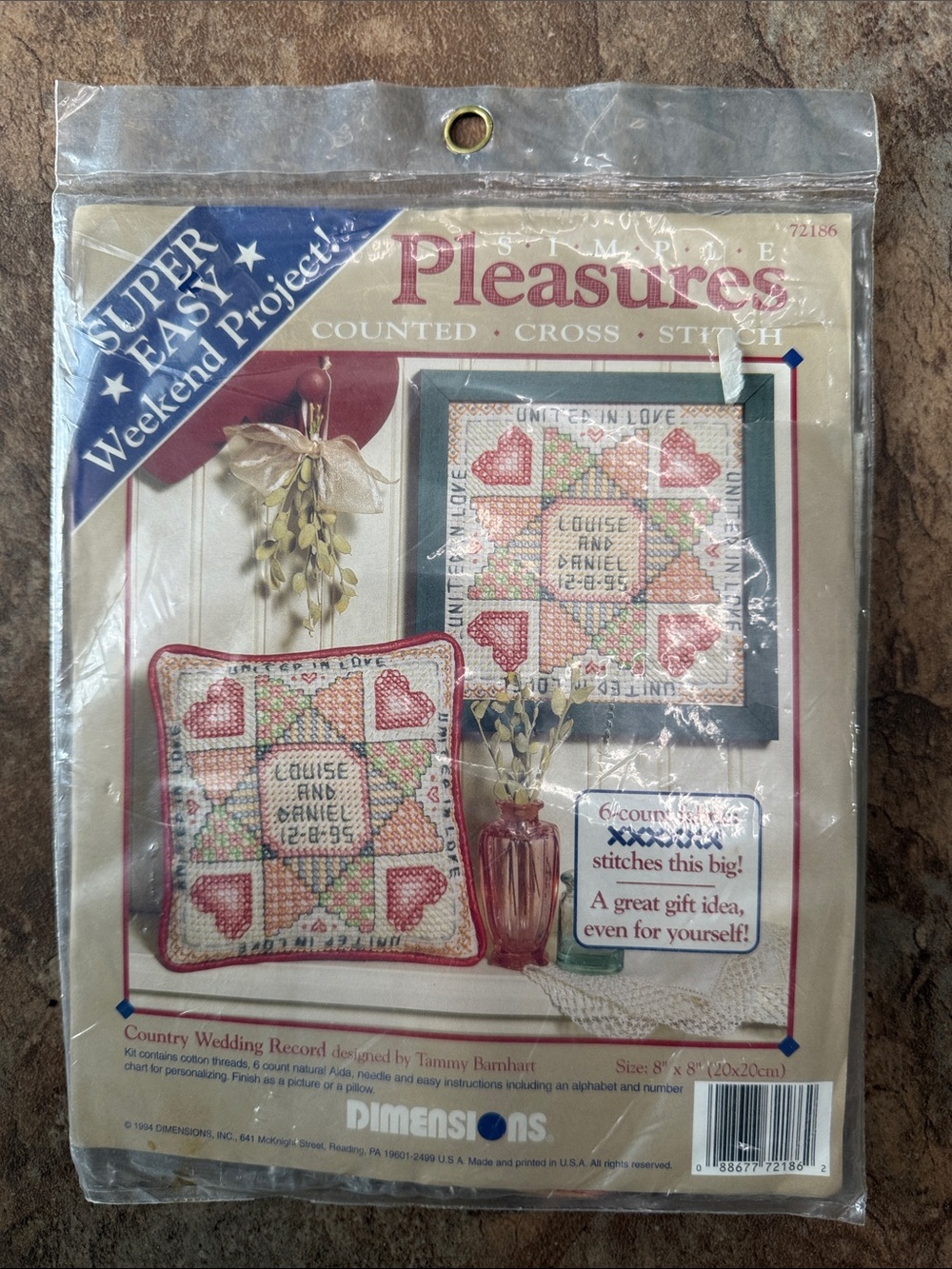 Dimensions Vintage Country Wedding Record Easy Counted Cross Stitch